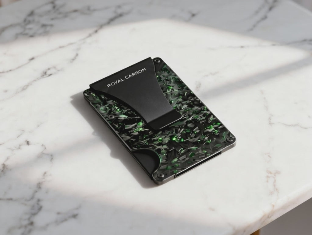 Royal Carbon Forged Carbon Fiber Card Holder. RFID Protection. Carbon Fiber. Forged Carbon.
