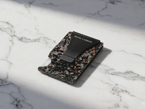 Crimson Forged Carbon Card Holder. Royal Carbon. Luxury. Wallet. Porsche. Rolls Royce. Mercedes Benz